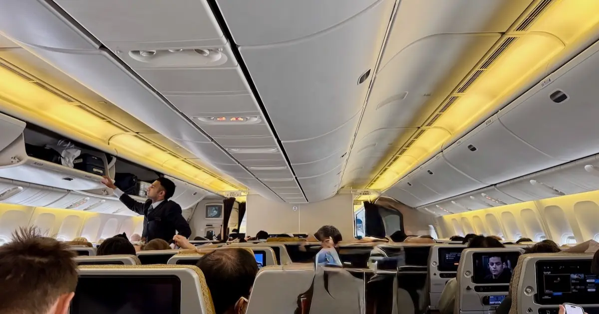 シンガポール航空のエコノミークラスキャビンの様子